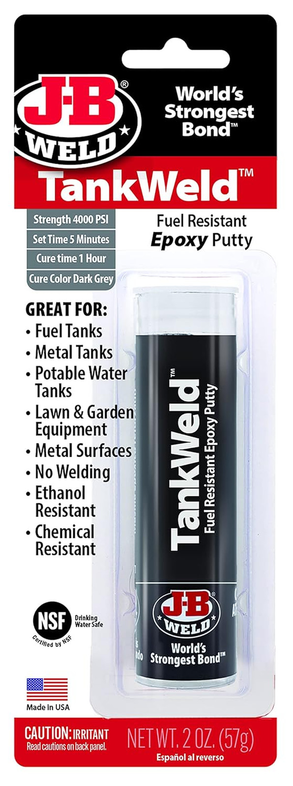 8217 Tankweld Gas Tank Repair – 1 Oz.,Dark Grey
