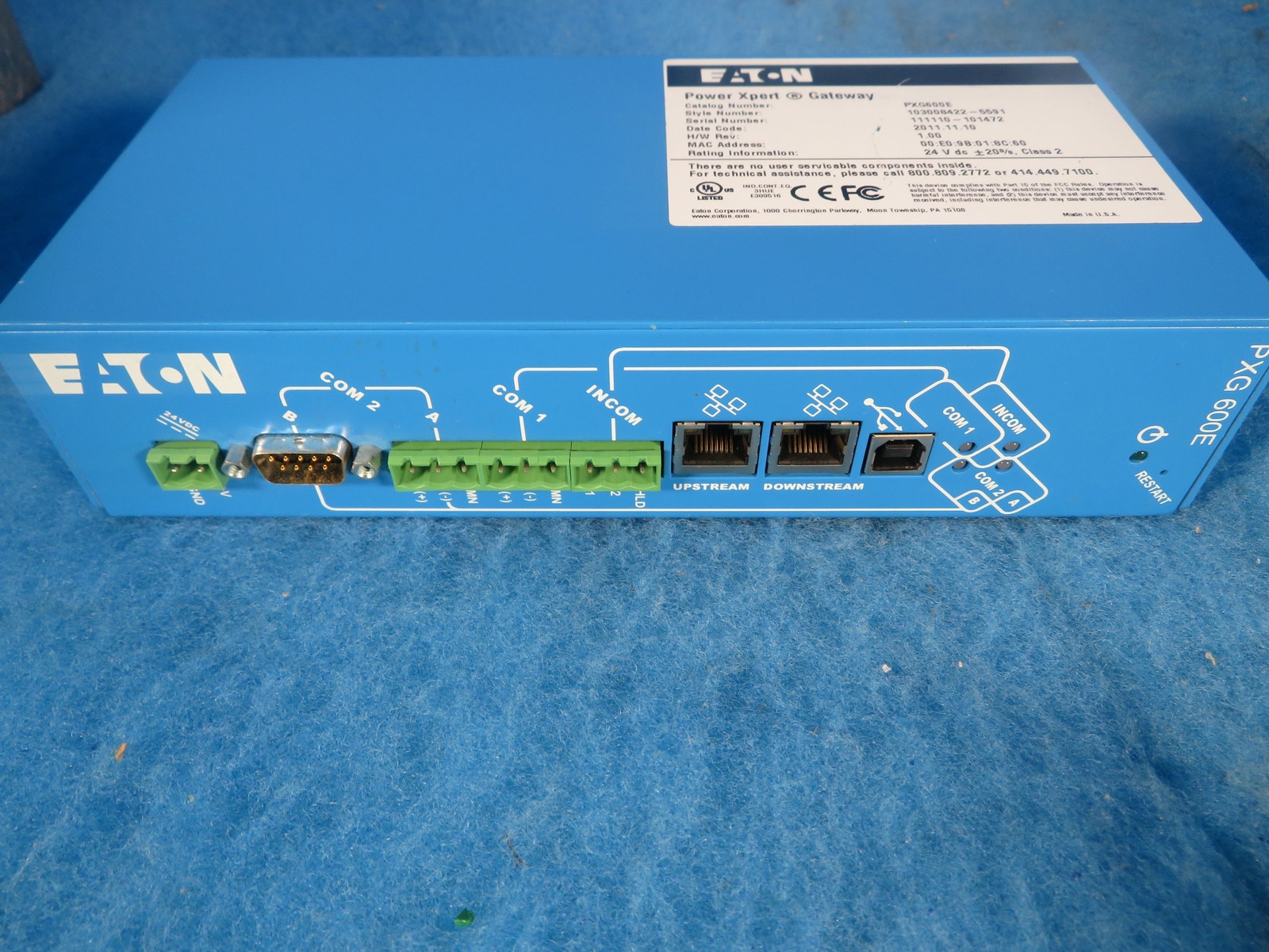 Eaton PXG600E 24VAC 124Mb RAM 1Gb PLC I/O Module