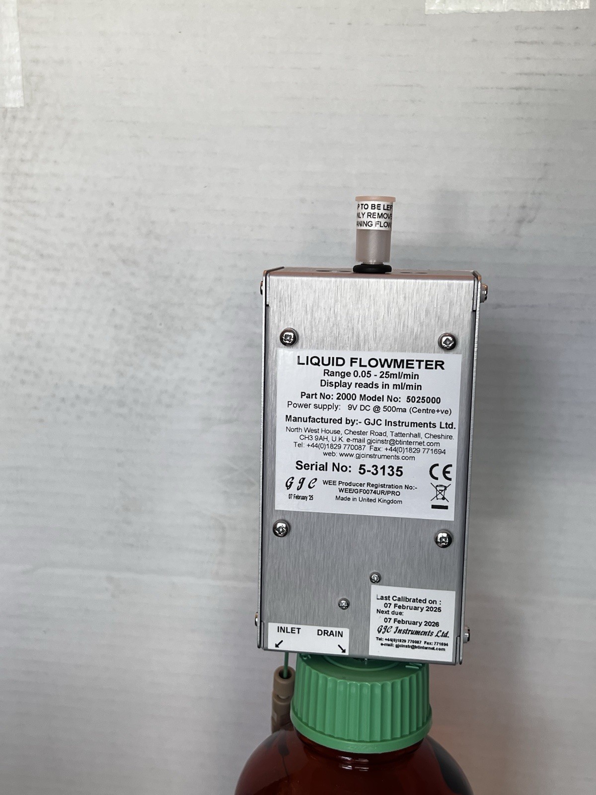 GJC Instruments Ltd HPLC Liquid Flowmeter 0.05-25 ml/min 1/16 in MPN 5025000