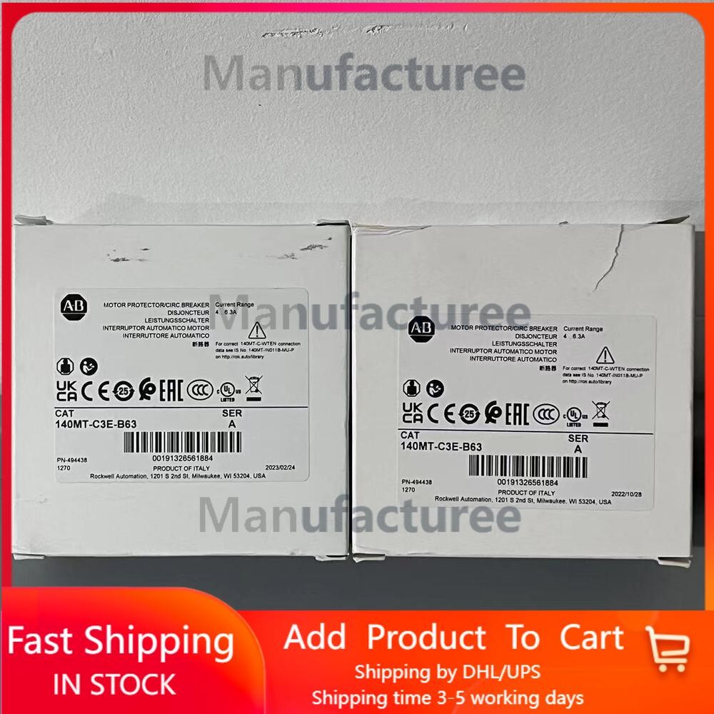 ALLEN BRADLEY 140MT-C3E-B63 Motor Protector / Circuit Breaker AB 140MT-C3E-B63