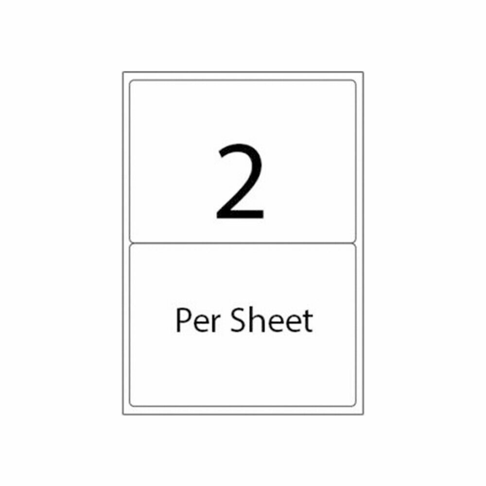 50-2000 Half Sheet Shipping Labels Page 8.5×5.5″ Self Adhesive Round 2 Per Sheet