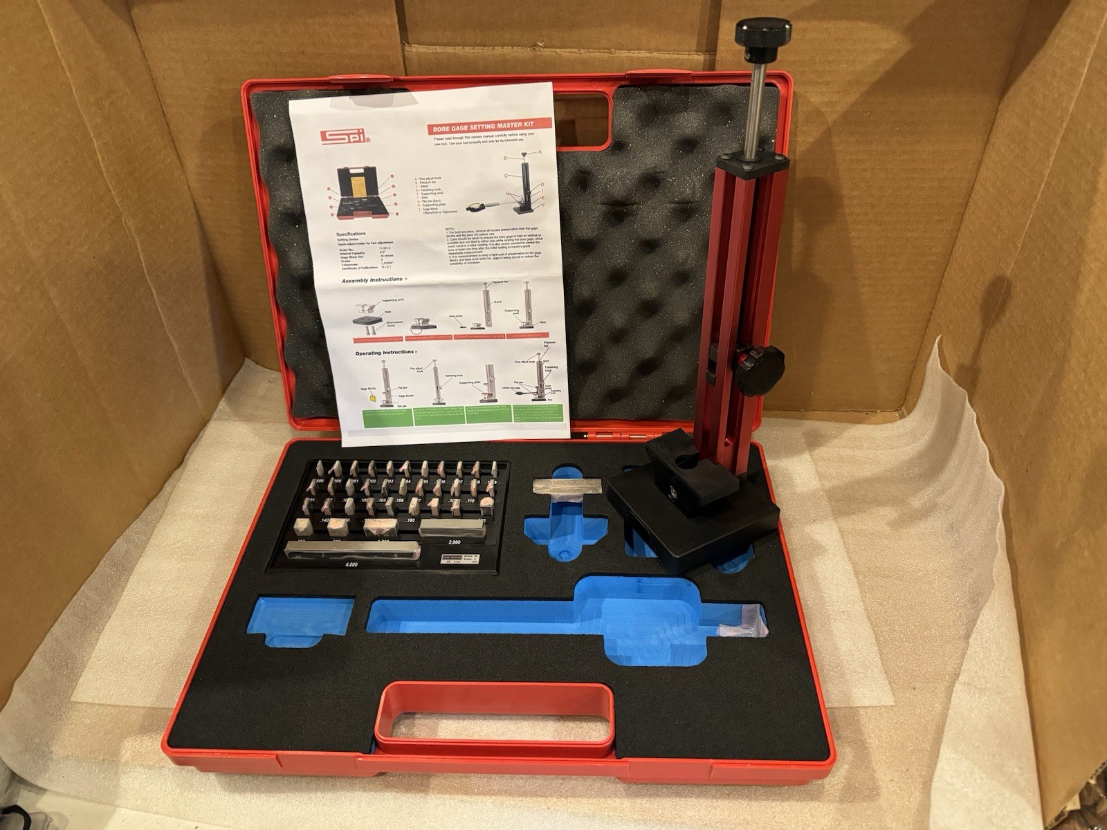 SPI 0.05 to 6″ Grade 0 Master Bore Gage Setting Calibration Block Kit