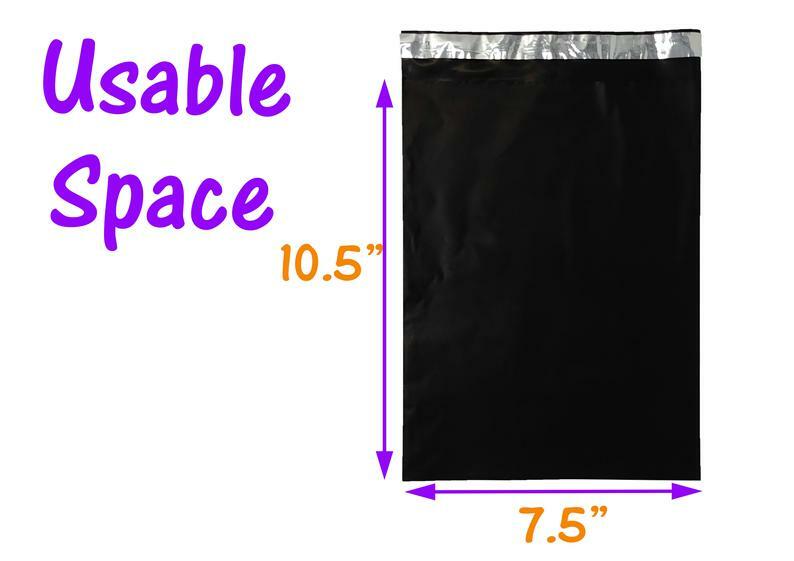 10×13, 7.5×10.5″ Night Black Poly Mailers, Non-Transparent, Shipping Envelopes