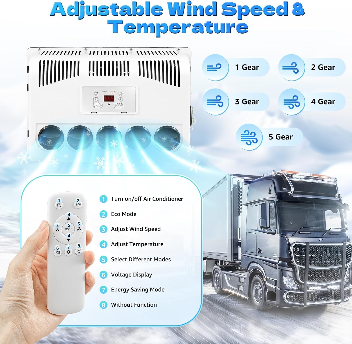 12V 11000 BTU Truck Air Conditioner Split AC Fits Semi Trucks Bus RV Caravan