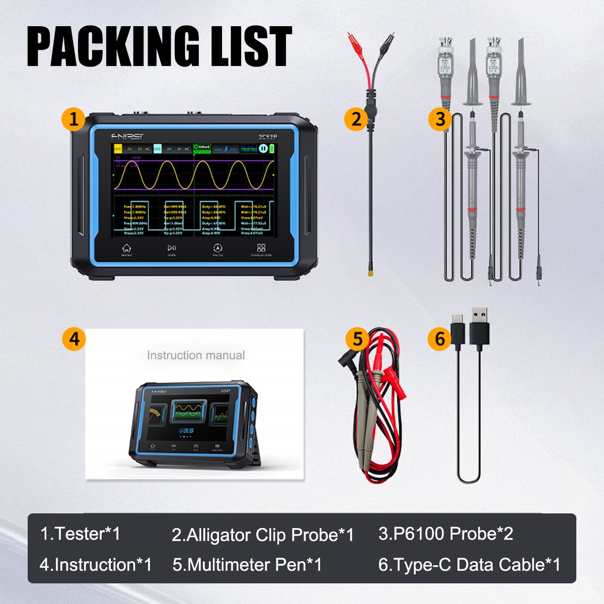 FNIRSI 2C53P 3-in-1 LCD 2 Channel Signal Generator Digital Storage Oscilloscope