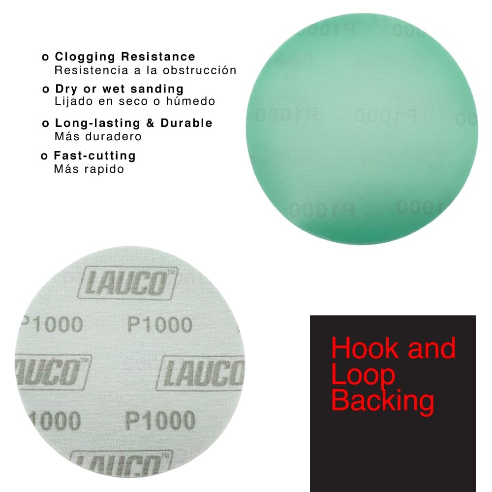 Premium 6″ Hook and Loop Sanding Ceramic Discs (Box of 50) – (GRIT-1000) 25944