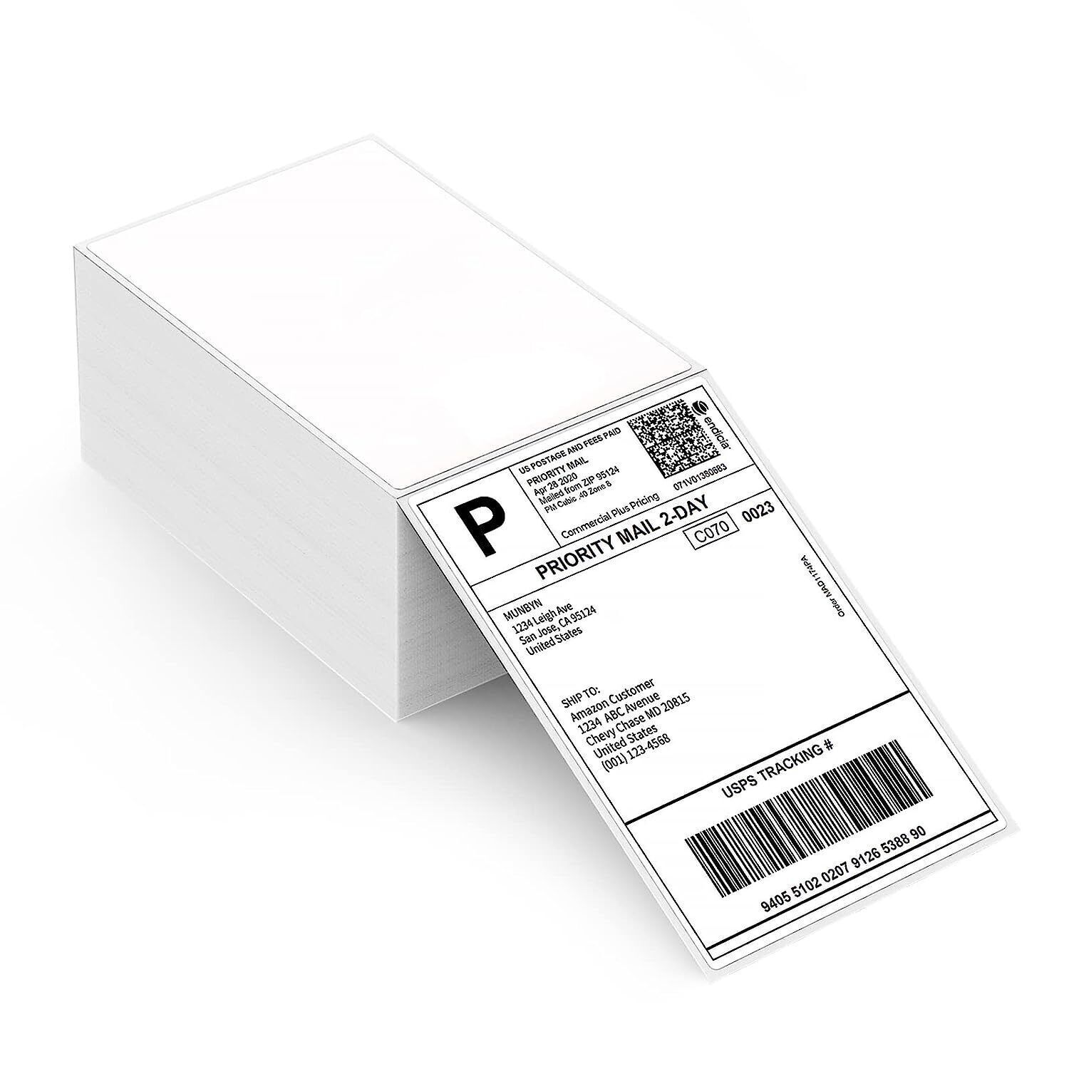 500/Stack 4×6 Fanfold Direct Thermal Shipping Labels Perforated Mailing Labels