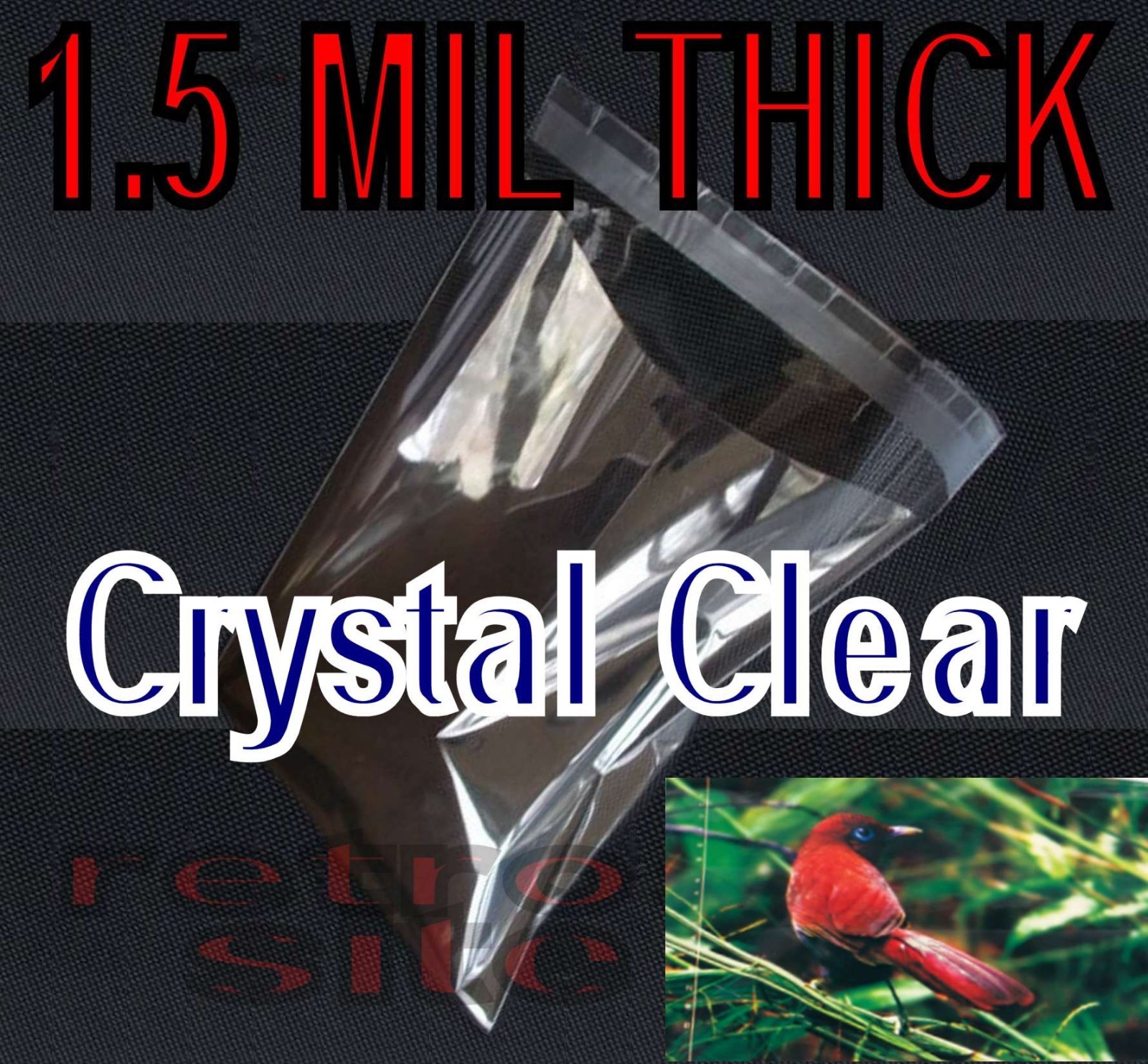 Clear Resealable Recloseable Self Adhesive Cello Lip and Tape poly Plastic bags