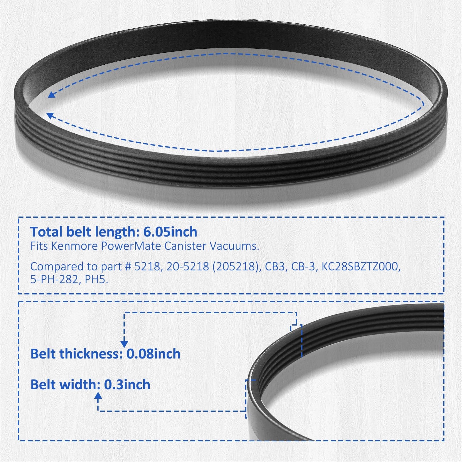 Replacement Belts for Kenmore K4010 Bagless Upright Vacuum Cleaner DU2015, DU201