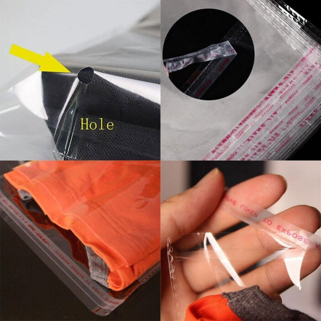 Clear Resealable Self Sealing Cello Cellophane Bag Plastic OPP Poly Bag Any Size