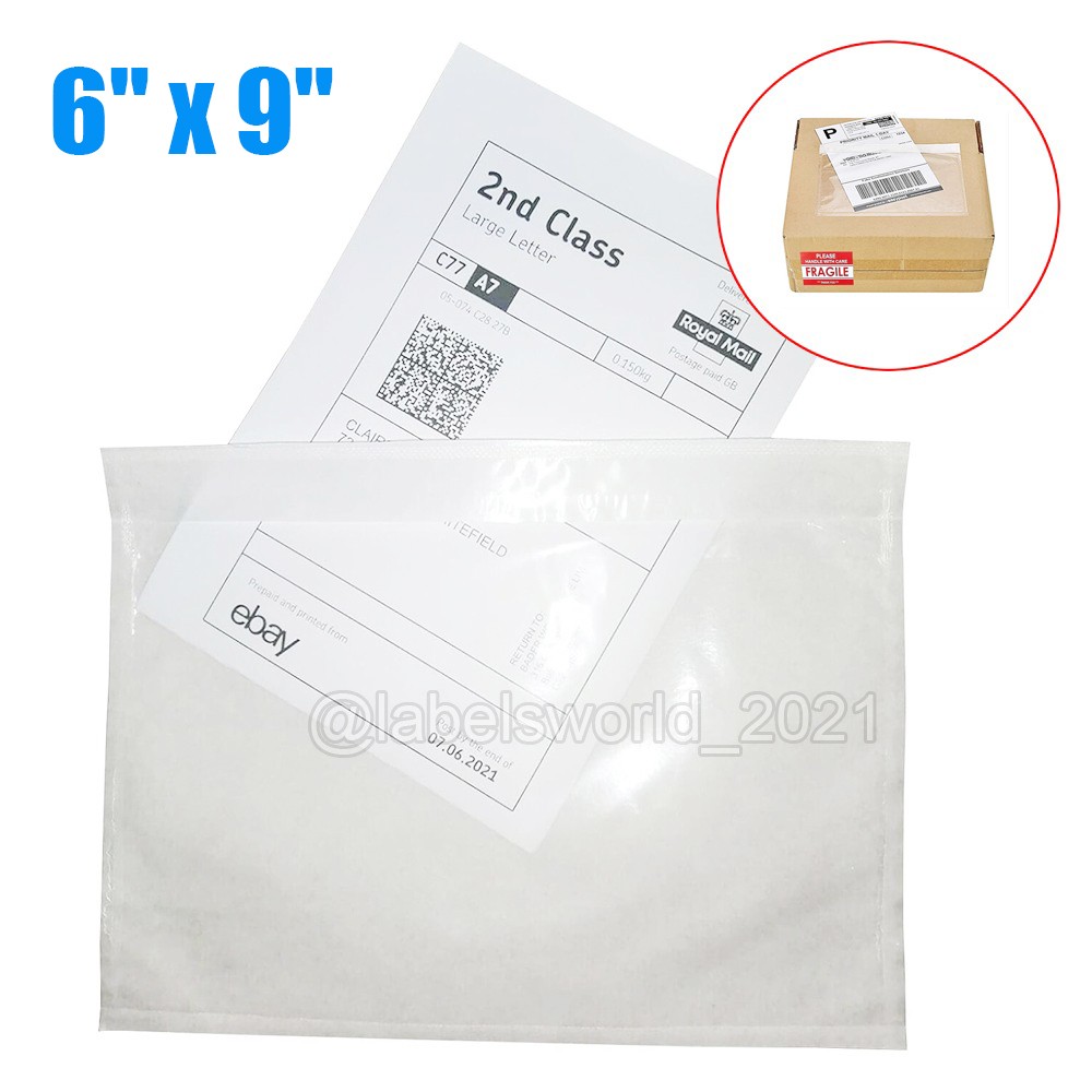 6″ x 9″ Clear Packing List Invoice Shipping Label Self Envelopes Pouches Bags US