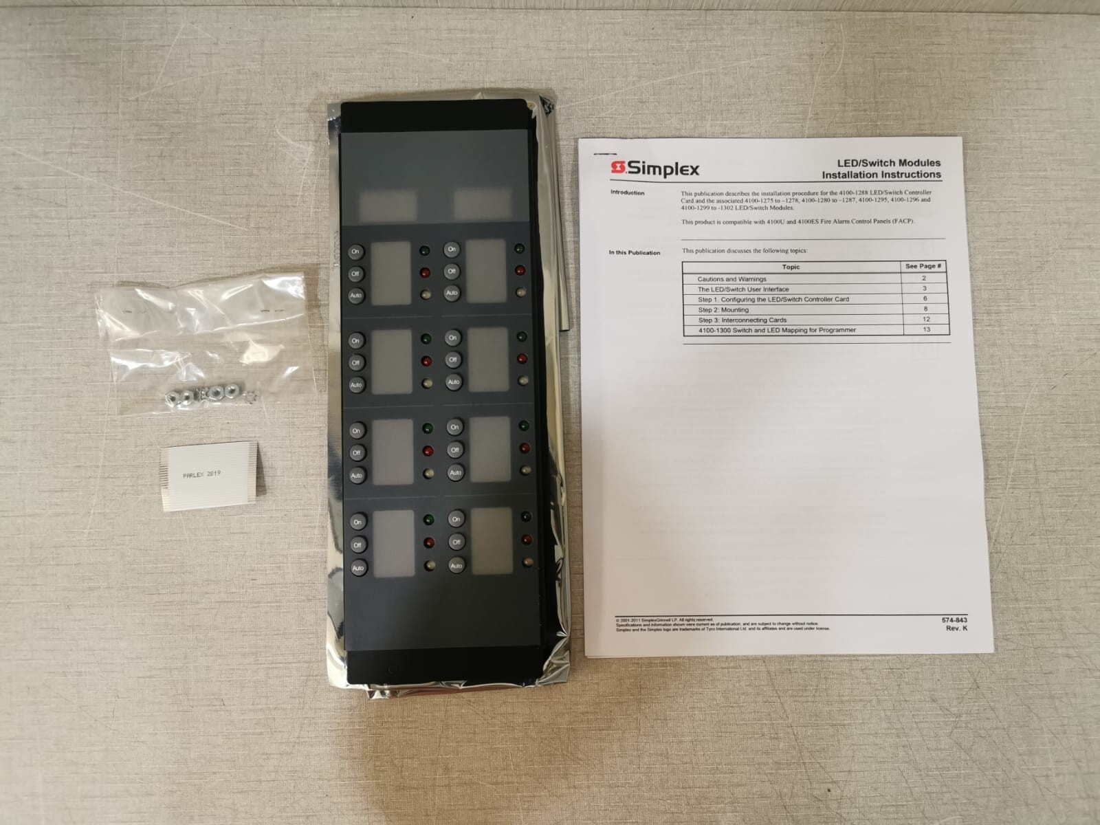 Simplex 4100-1275 HOA IBC MOD/24 Switch/24WH LED Part No. 0743816