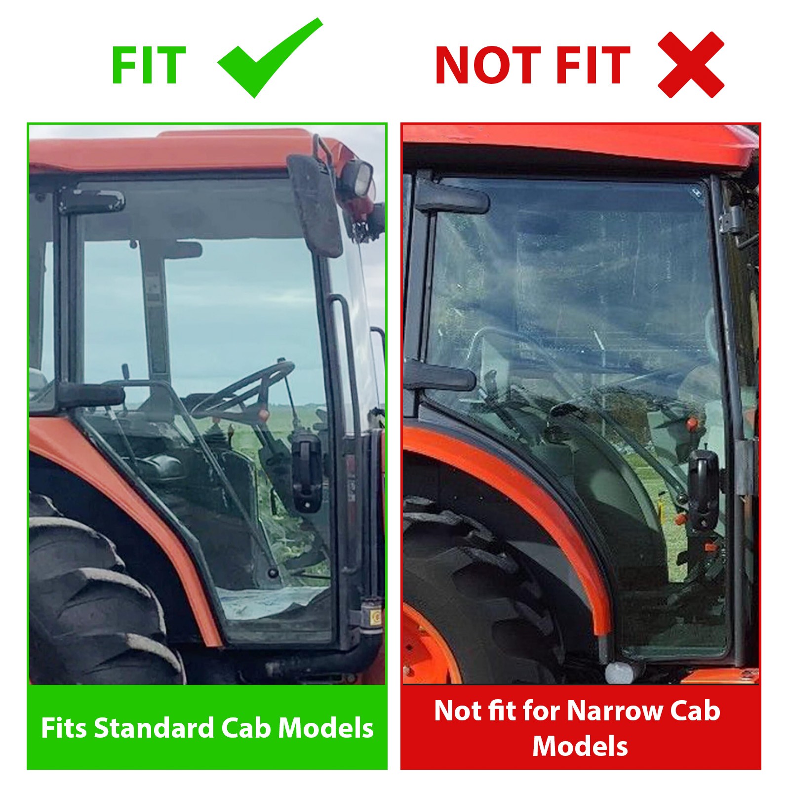 Left Side Cab Glass Door #3C581-70770 For Kubota M8540 M5040 M9540 M6060 M9960