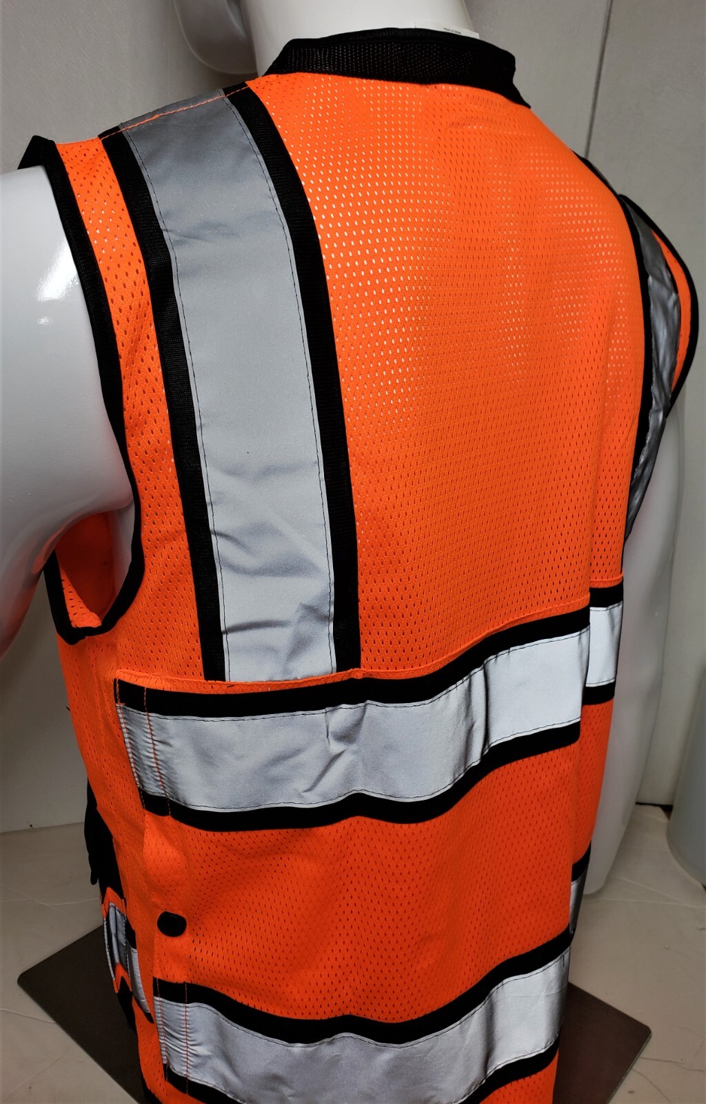 USA FLAG HIGH VISIBILITY Surveyor Two Tones Safety Vest Mesh front & back