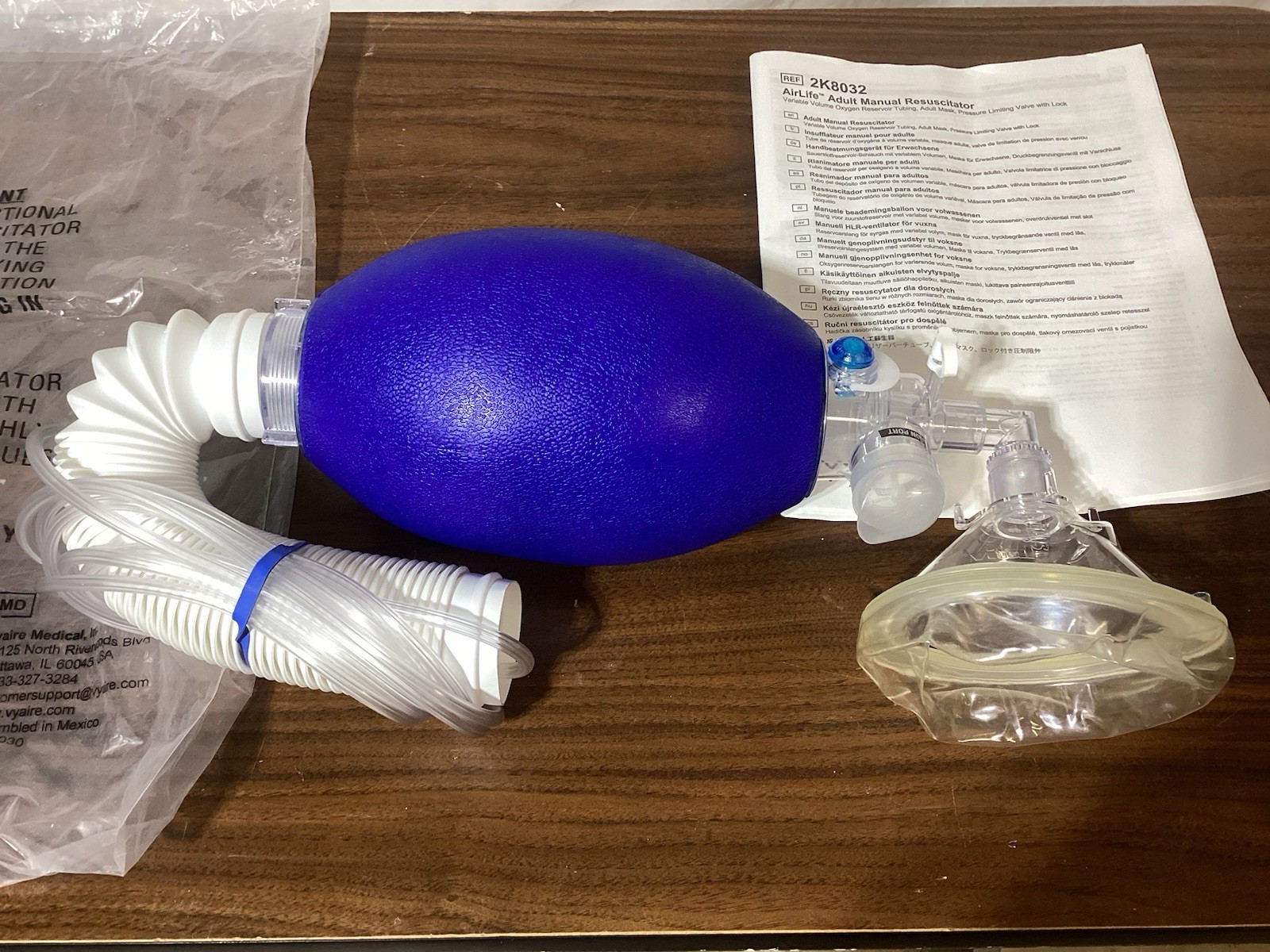 *1-Pack* Vyaire Medical AirLife Manual Adult Resuscitator 2K8032 Exp. 5/27/2029