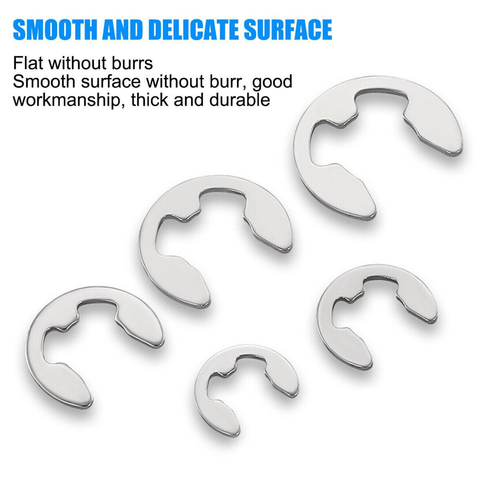 120Pcs E Clips C Circlip Stainless Steel Kit Retaining Ring Assorted 1.5 to 10mm