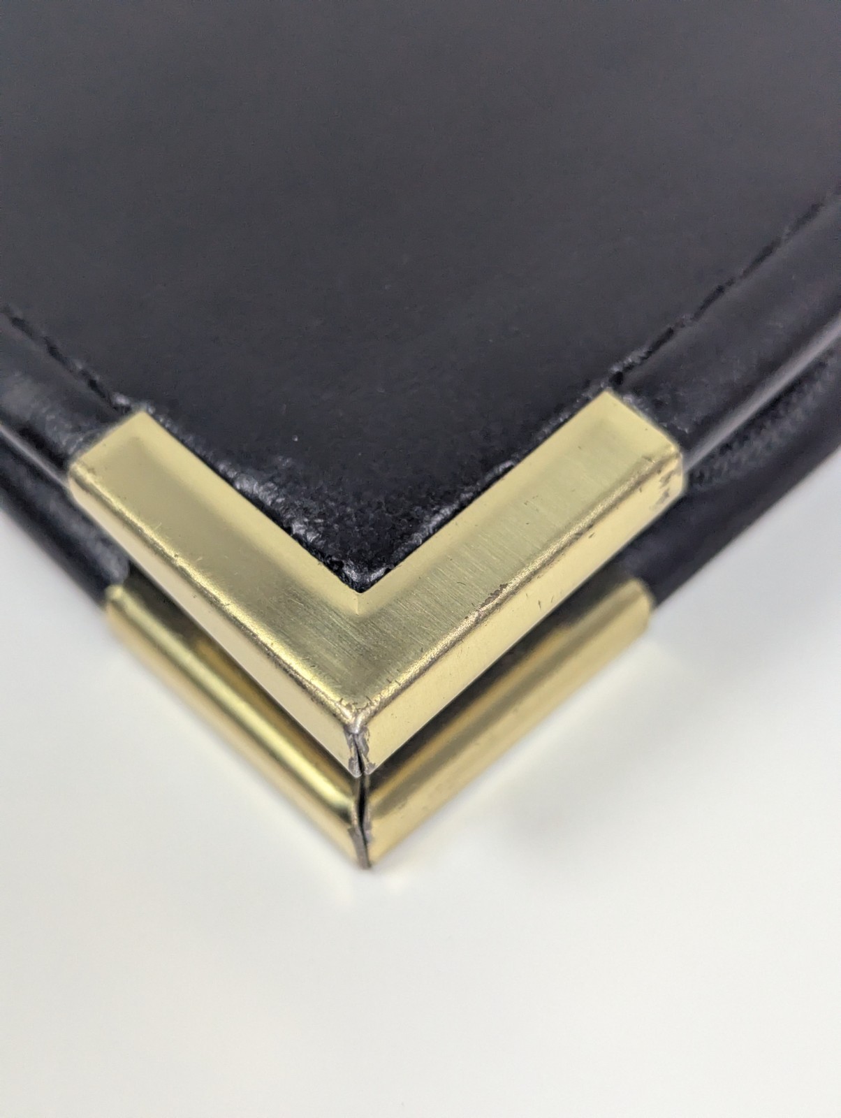 VTG Hazel Leather 3 Ring Zip Portfolio Binder 8”x10.5″x2.5″ Black Made In Mexico