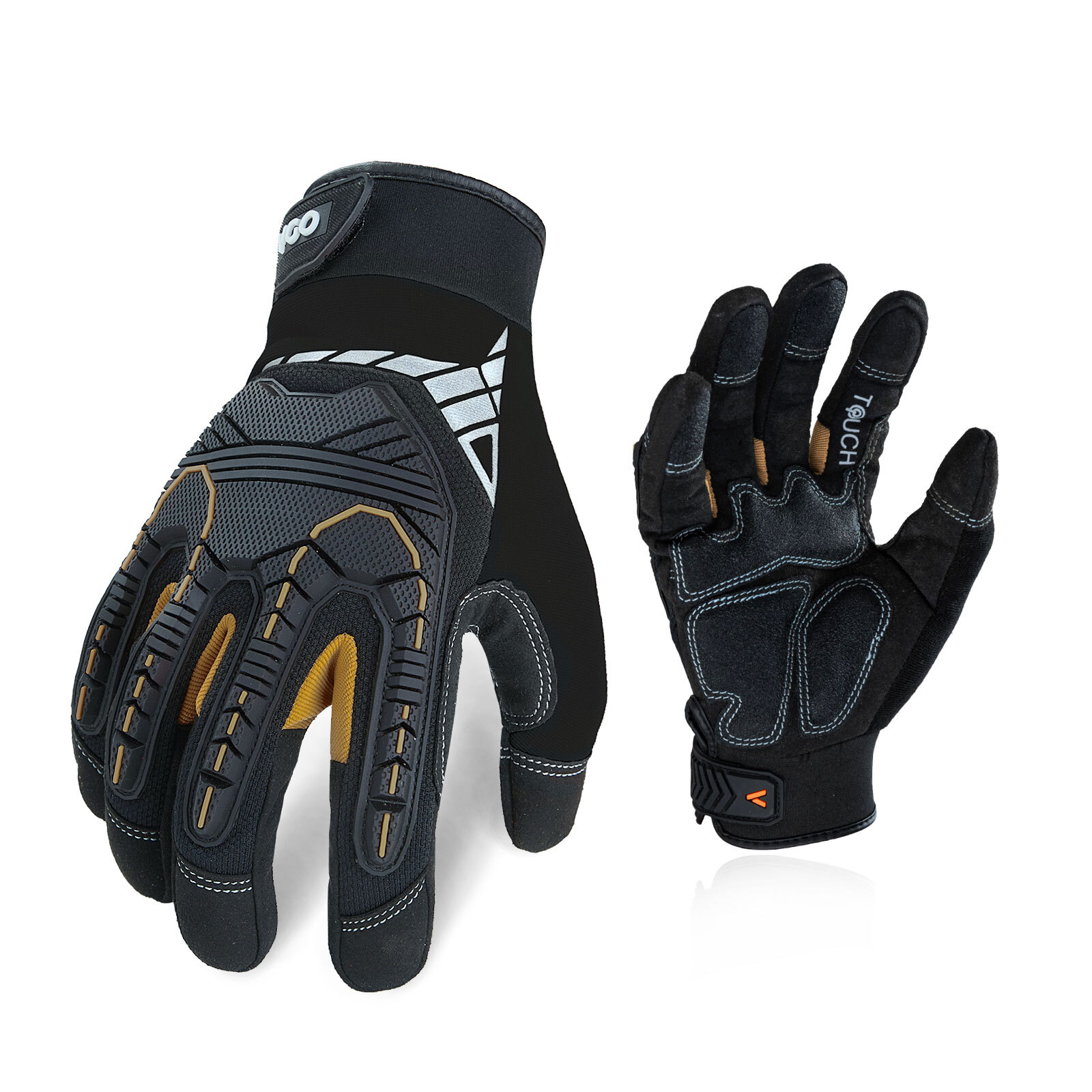 Vgo 1/2/3 Pairs Heavy Duty Work Gloves,Mechanic Gloves ImpactProtection (SL8849)