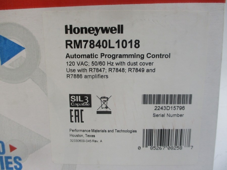 HONEYWELL RM7840L1018 F/W 5029 120VAC 9.8A REV. C NSMP