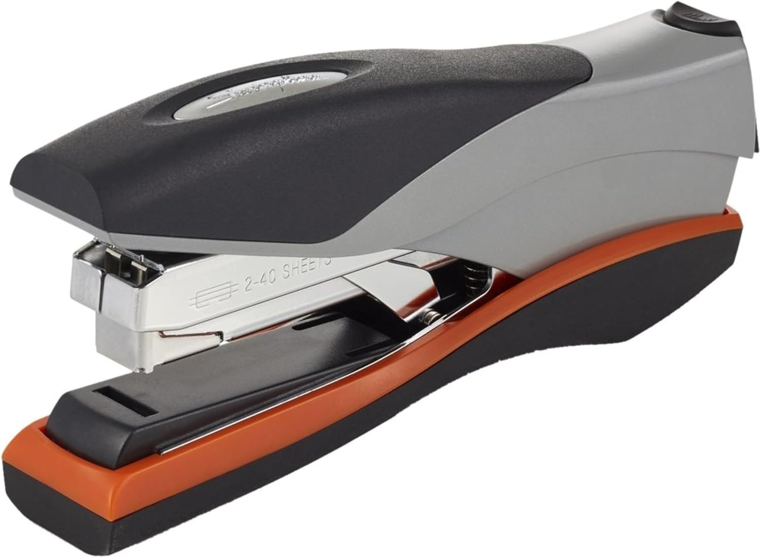 Black/Silver Desktop Stapler, 40 Sheet Capacity, Low Effort