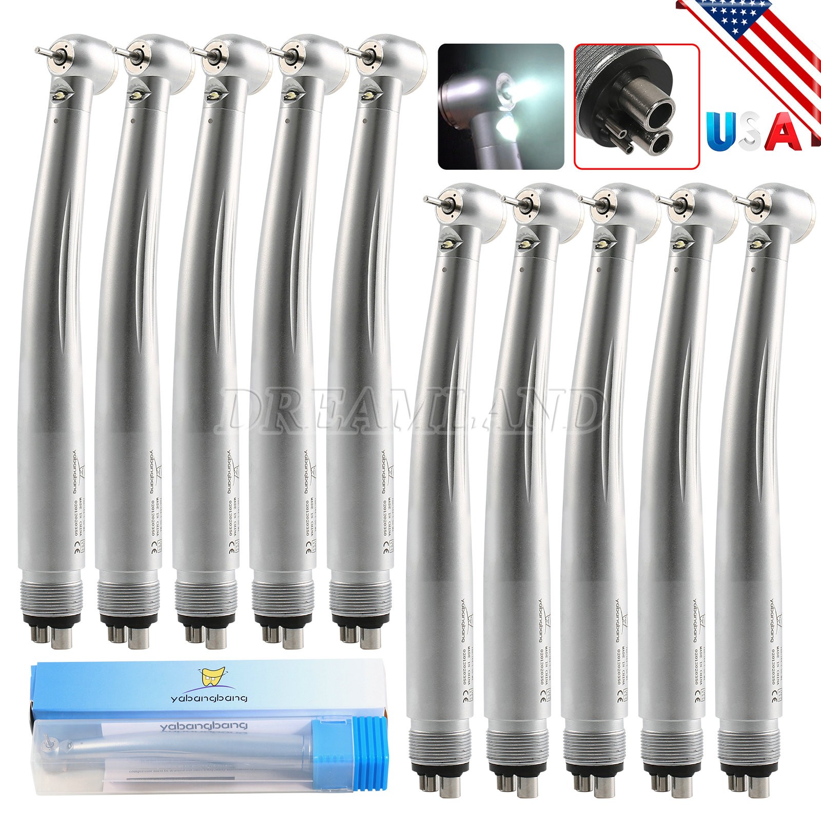 1-10 Yabangbang Dental (LED E-generator) High Speed Handpiece 4/2 Hole NSK Style