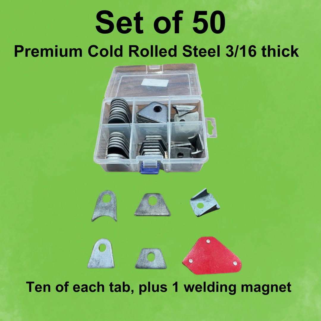 Weld On Tabs and mounts, -Pack of 50 Thick 3/16″ Steel Tabs, Rat Rod, Chassis