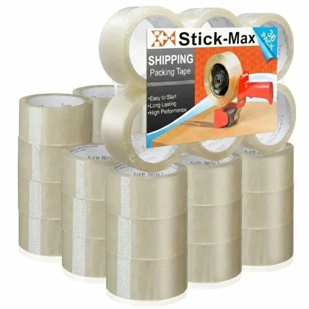 36 Rolls Carton Sealing Clear Carton Packing Tape Box Shipping – 2 mil