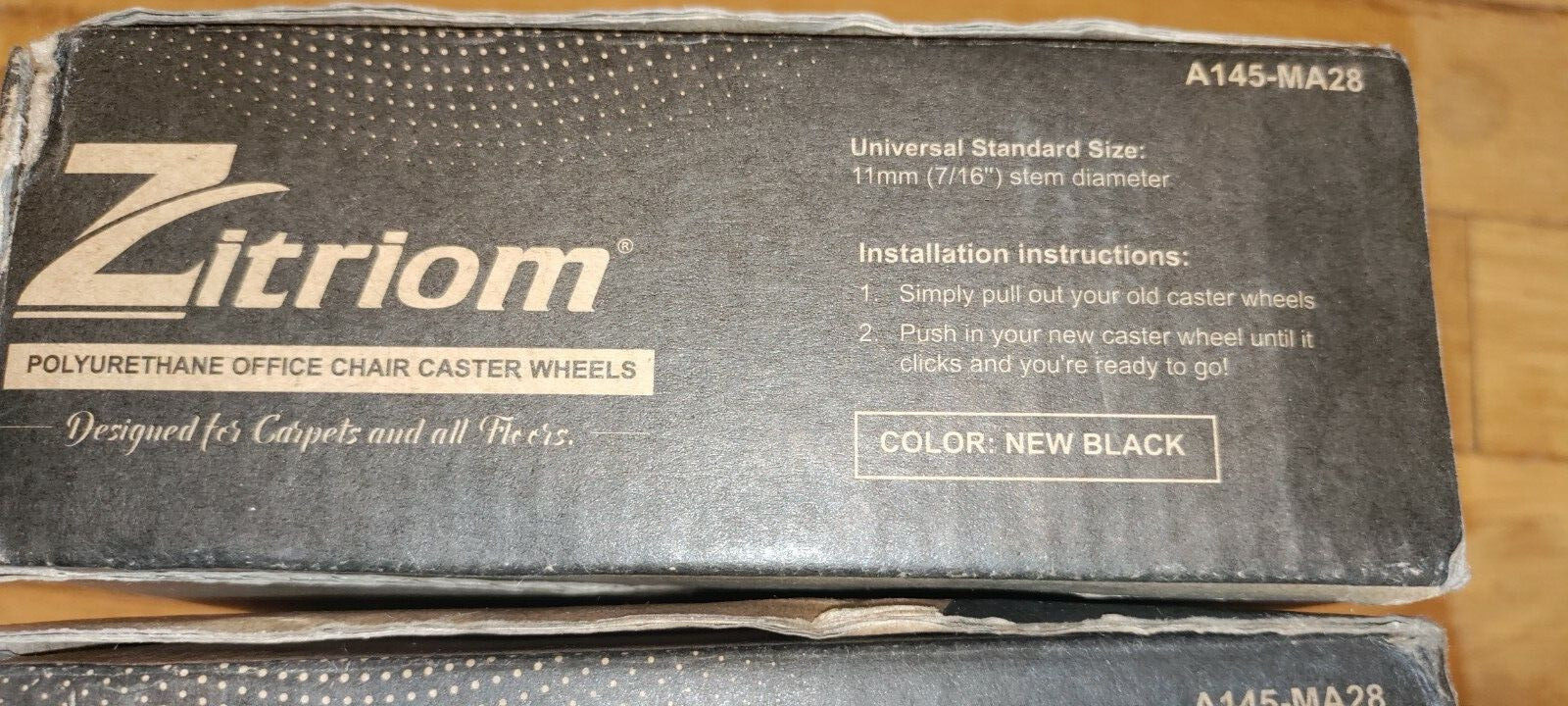 5 Pack of ZITRIOM OFFICE CHAIR CASTER WHEELS 11mm (7/16″) BLACK