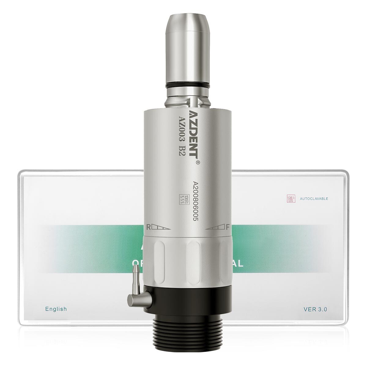AZDENT Dental Slow Low Speed Handpiece Air Motor 4/2Hole Micromotor E-type