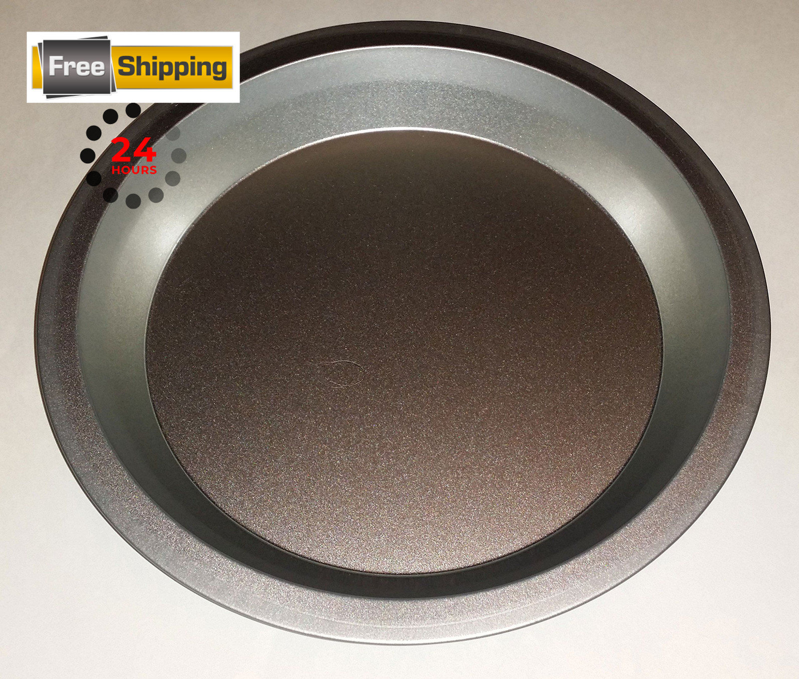 Two 9 inch Pie Pans a Heavy weight steel none stick bakeware 1 Pack, Brown