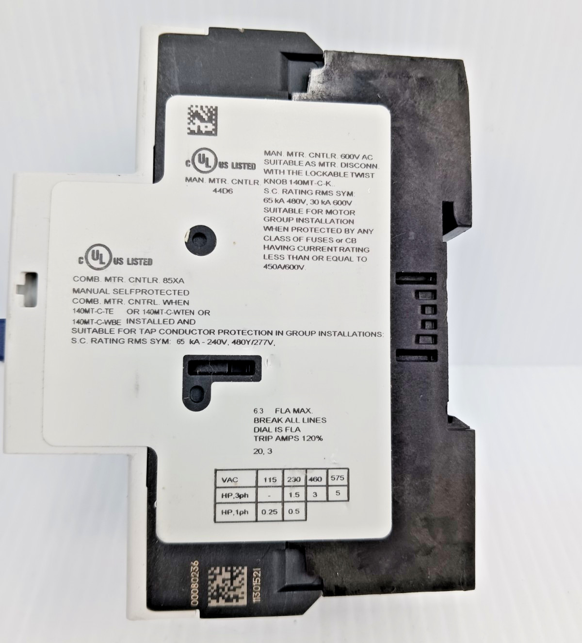 Allen Bradley 140MT-C3E-B63 Motor Protection Circuit Breaker 4.0-6.3 A