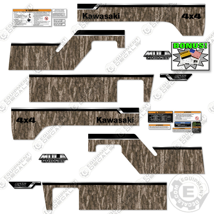 Fits Kawasaki Mule Pro FXT Decal Kit 4×4 – Camo Version – 7 Year 3M Vinyl Kit!