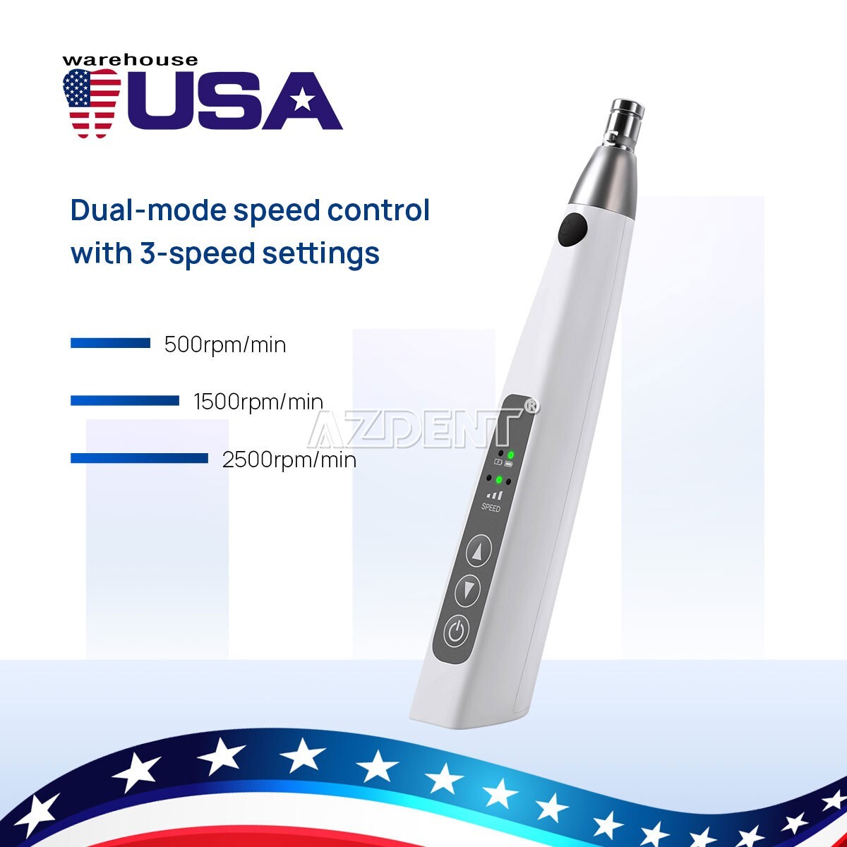 AZDENT Dental Cordless Wireless Hygiene Prophy Handpiece Air Motor 360° Swivel