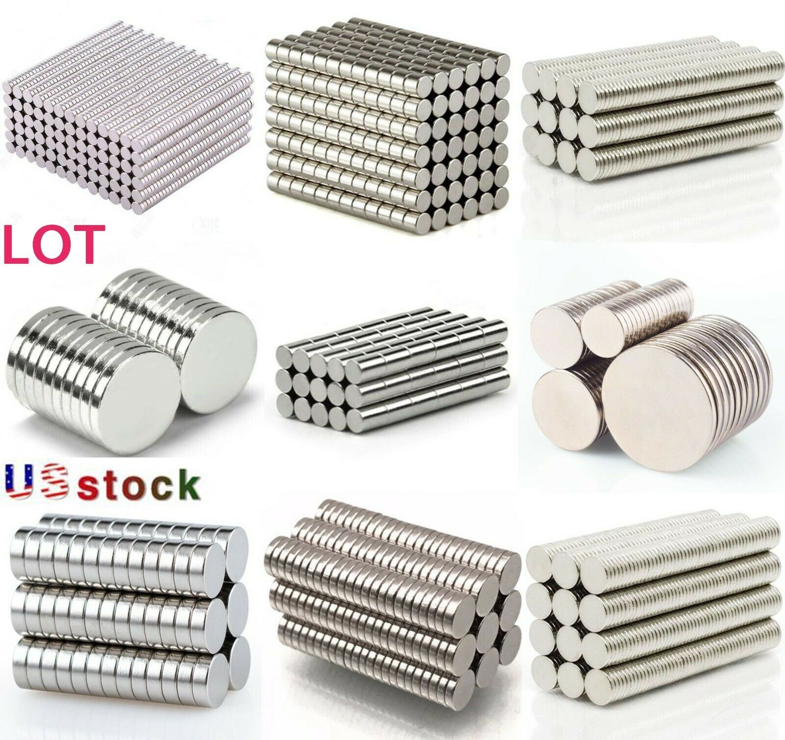 20-100X Round Rare Earth Magnet Neodymium Small Strong Magnets Disc Refrigerator