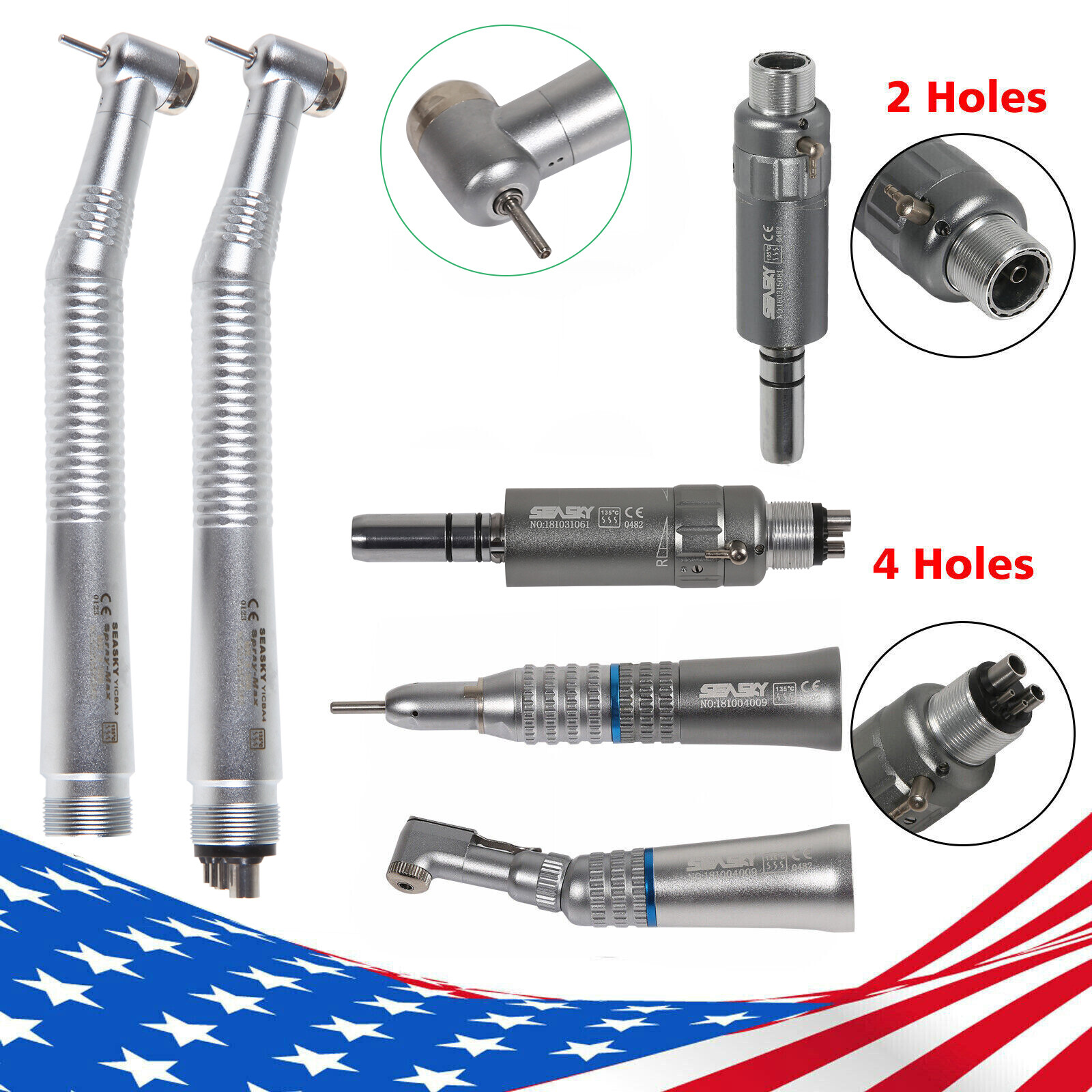 Dental Low Speed Contra Angle Straight Motor 2/4H / High Speed Handpiece Y1BA2