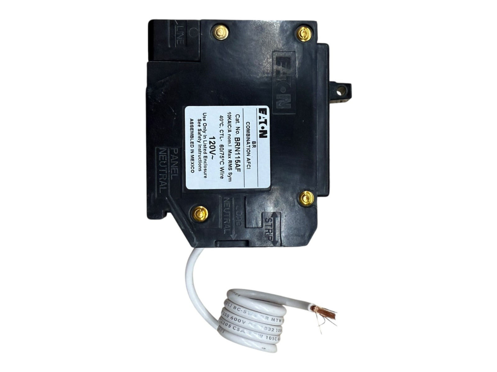Eaton BRN115AF 15A 1P 120/240V 10 kAIC Combination AFCI Circuit Breaker