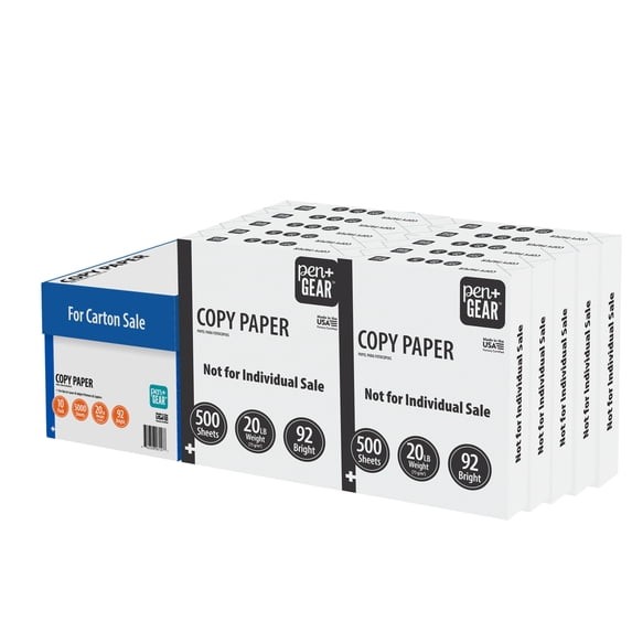 Pen+Gear Copy Paper, 8.5″ x 11″, 92 Bright White, 20 lb., 10 Ream Case (5,000 Sh