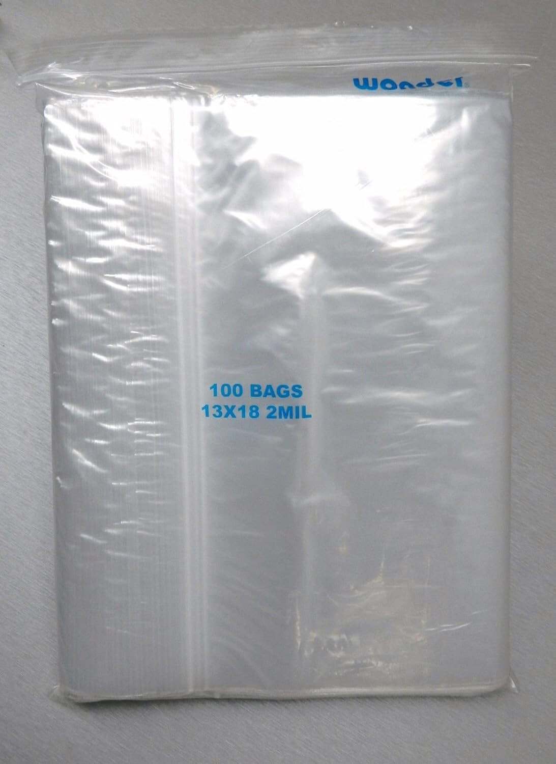 100 Pack 13×18 Inch Clear Reclosable Zipper Bag Plastic Poly Zip Lock Bags 2Mil