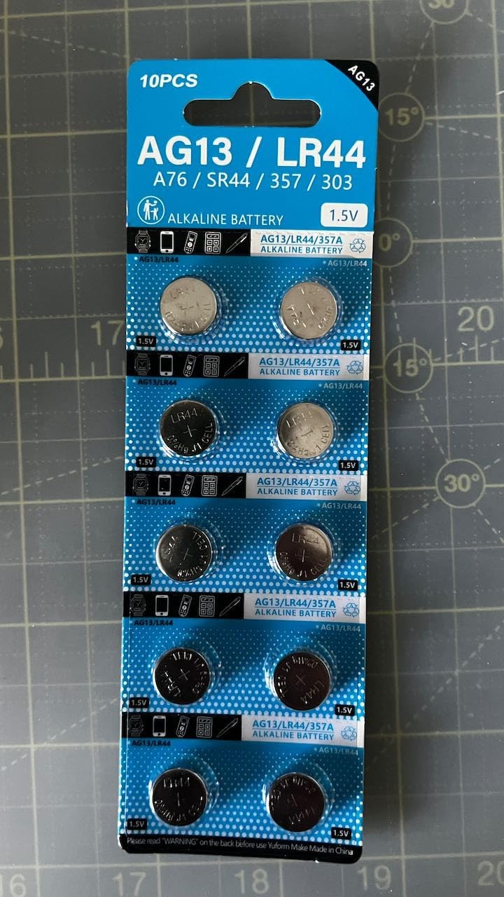 10Pcs AG13 LR44 A76 357 357A LR1154 SR1154 SR44 1.5V Button Battery Coin Cell