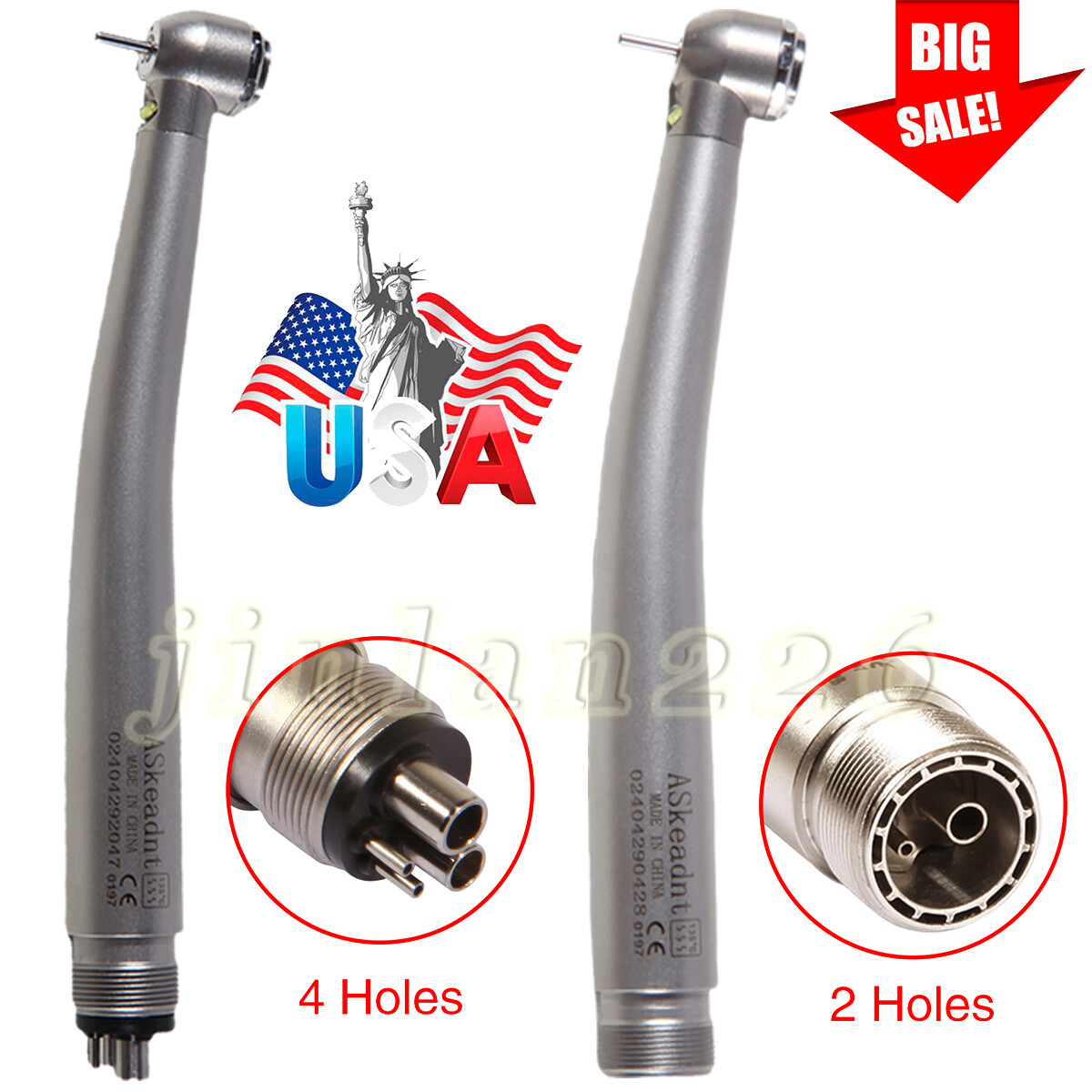 Dental High Speed Handpiece LED Air Turbine 2/4Hole E-generator Triple Spray