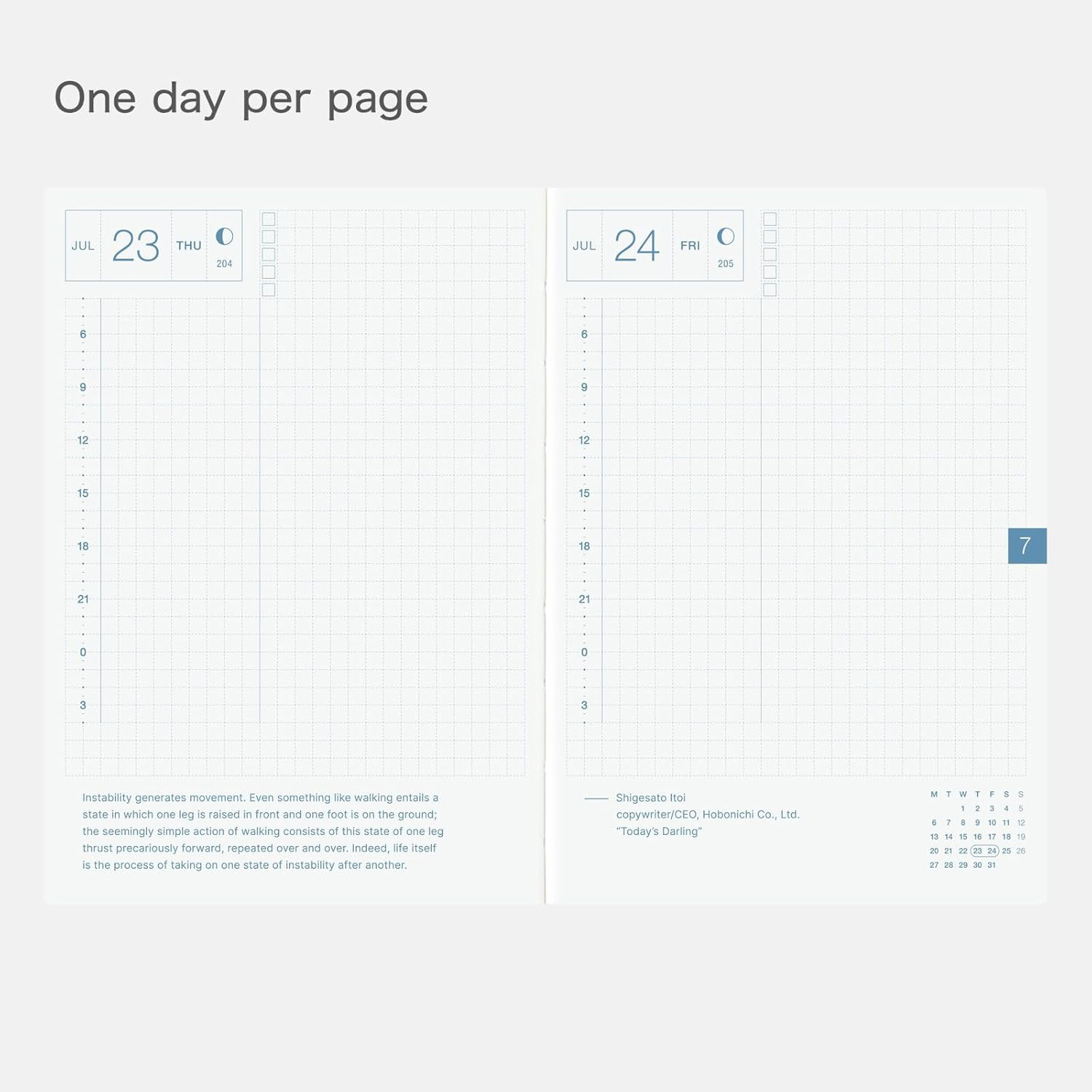 Hobonichi Techo 2026 Original Book – A6, English, Daily, January Start, Monday S