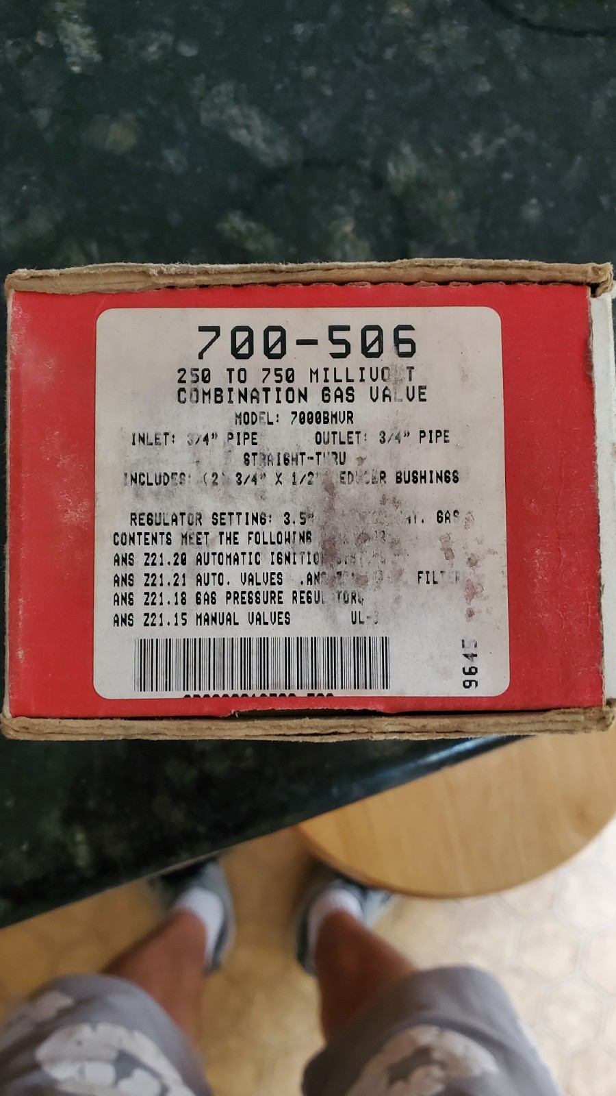 Robertshaw Gas Valve 700-506 Model 7000 BMVR