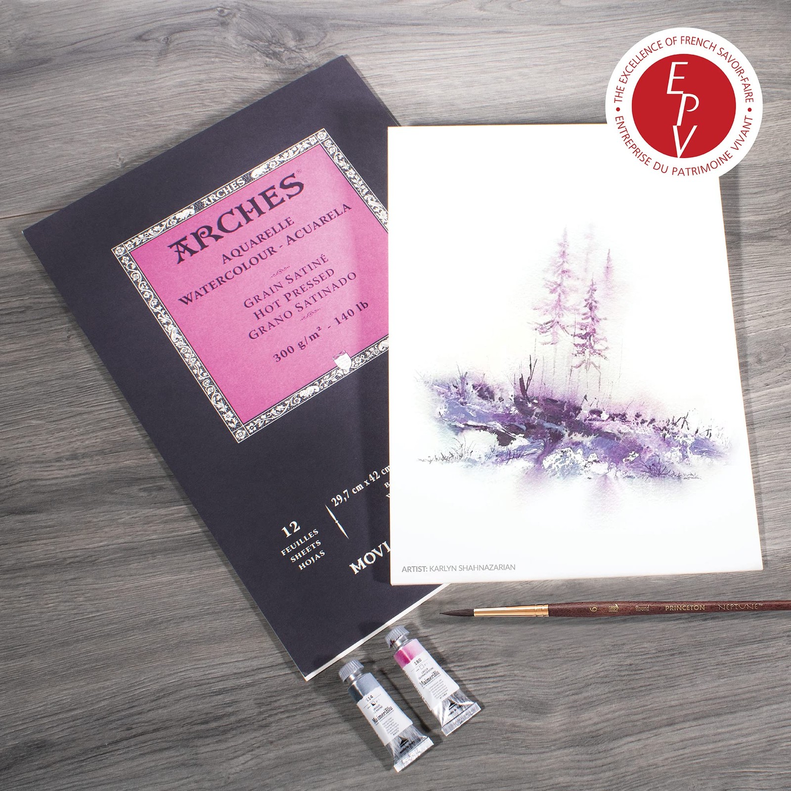 Arches Watercolor Pad 9×12 Inches 140lb/300gsm Hot Press, White 9″x12″,