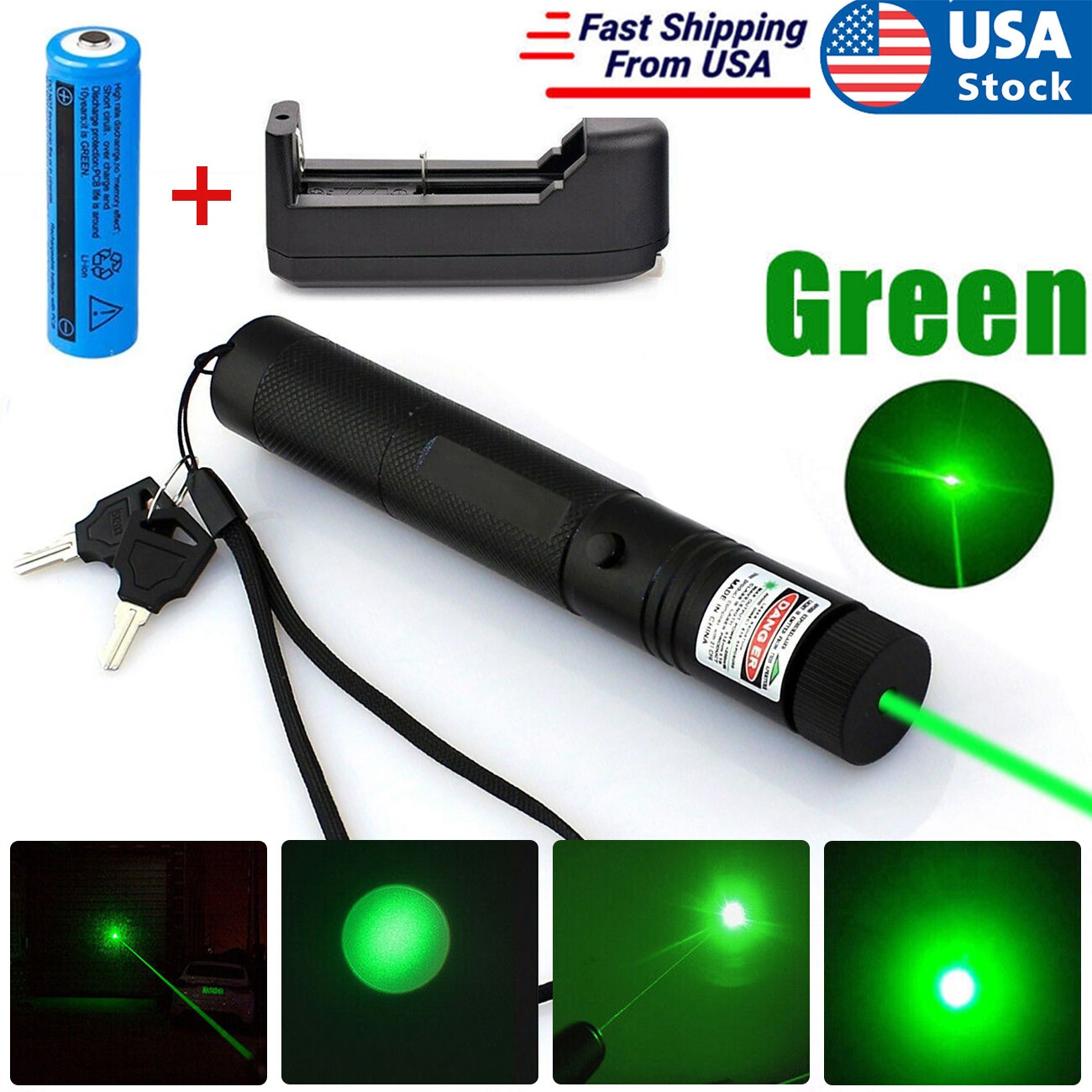 9900Miles 532nm Green Laser Pointer Pen Light Astronomy Beam Rechargeable Lazer