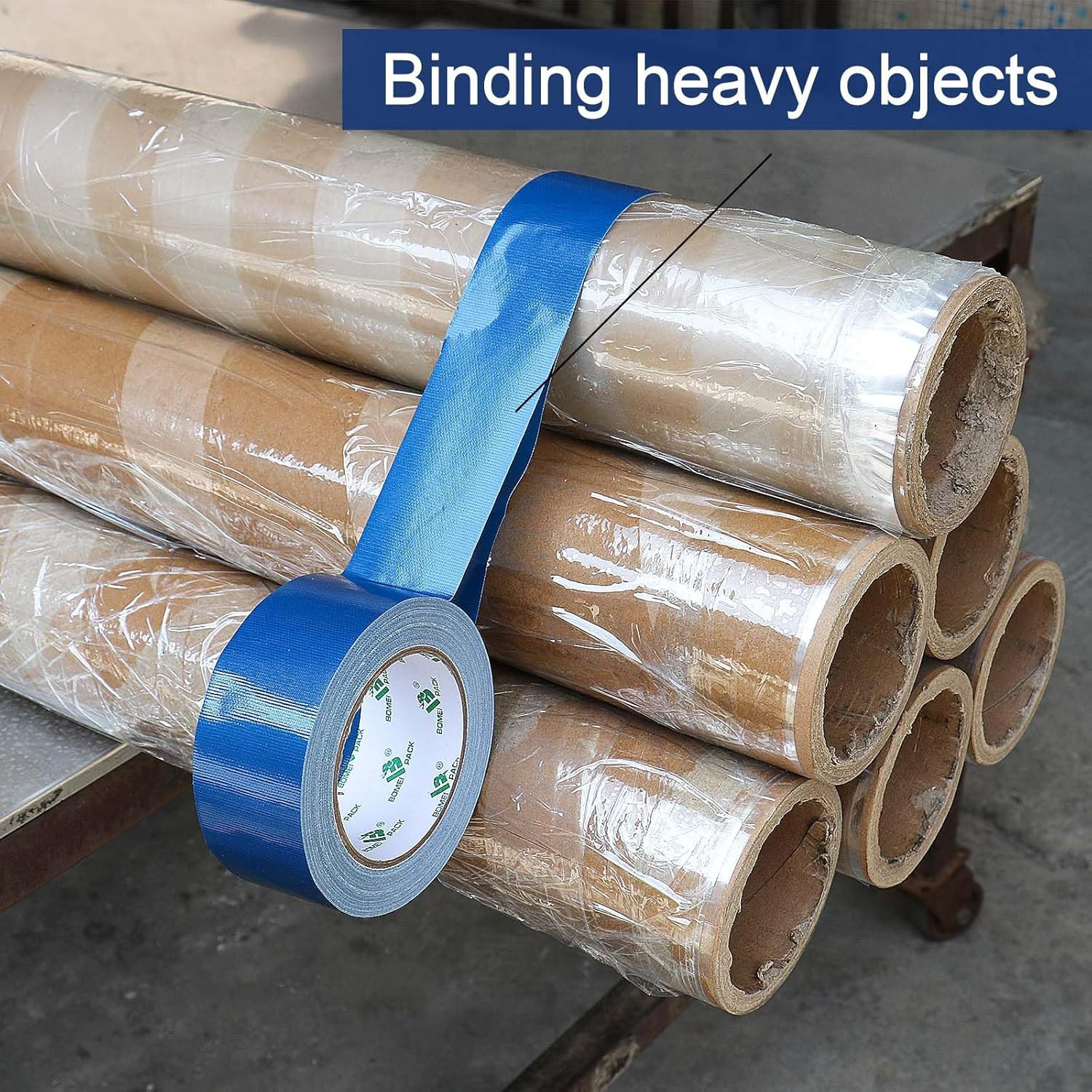 Blue Duct Tape, Heavy Duty Strong Industrial Grade Color Duct Tape 9.0 mil x 1.8