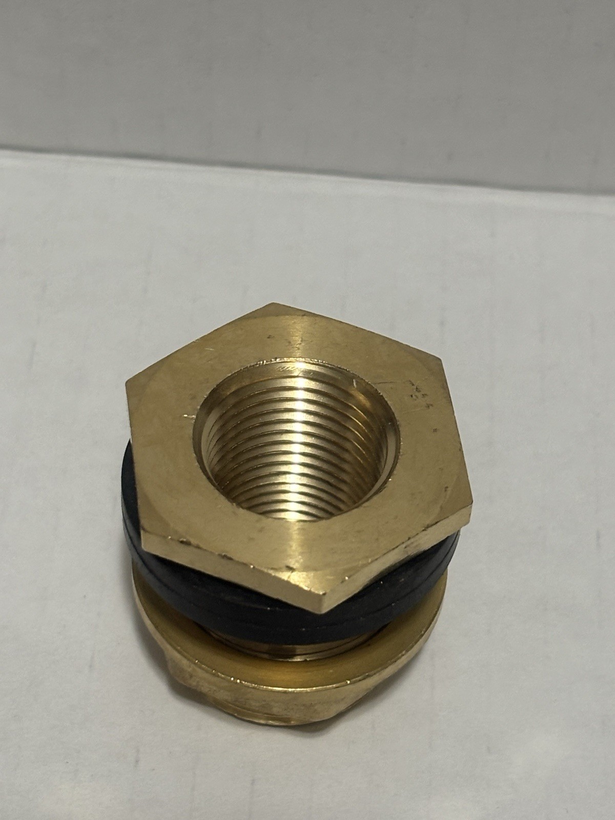 2 Pk 1/2″ NPT Female 3/4″ NPT Male Bulkhead Fitting Brass Water Tank Connector