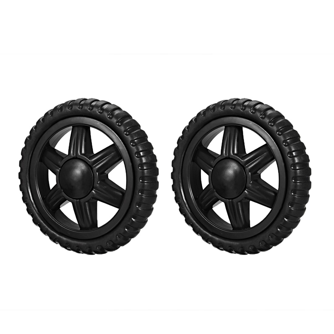 2Pcs 5″ Shopping Cart Wheel Replacement for Luggage Cart Caster Rubber Black
