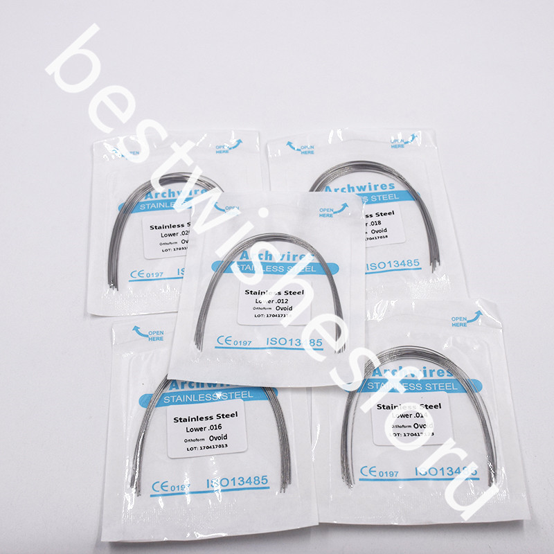 100x 10 Bag Dental Ovoid Stainless Steel Round Arch Wire 012-020 Upper Lower Opt