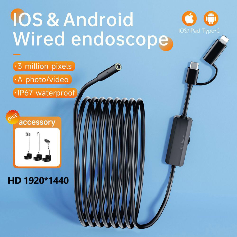 USB-C Direct Plug To iPhone 15 Android iOS Borescope Endoscope Inspection Camera