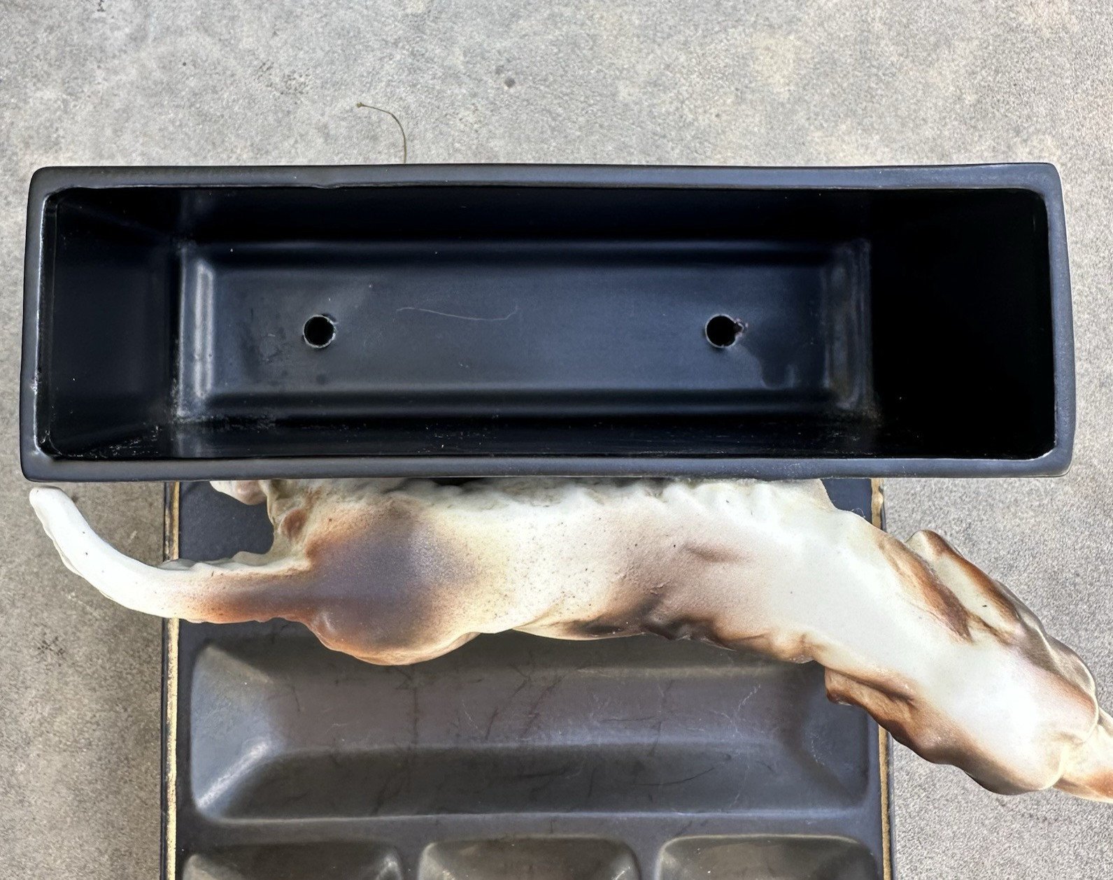 VTG Mid-Century Porcelain English Setter/Pointer Hunting Dog Dresser Valet Japan